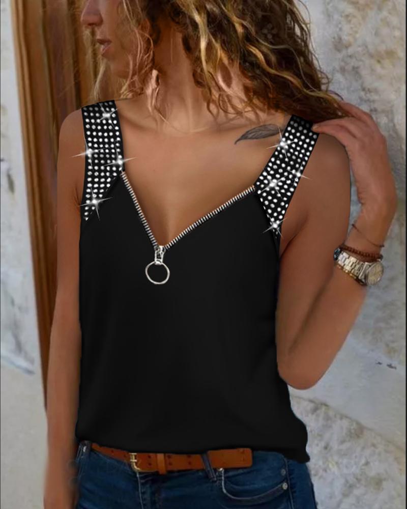 

Character Studded Zipper Front Cooling Vest, Black