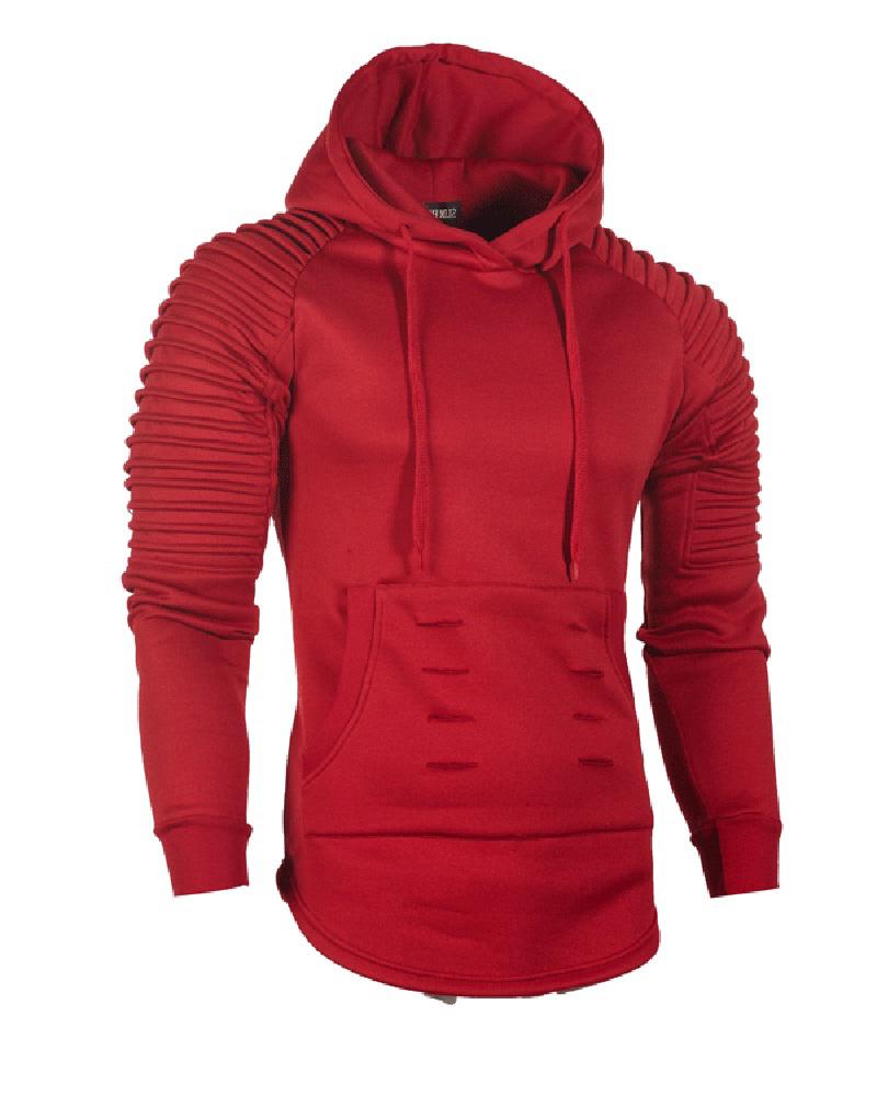 

Men Pocket Design Casual Hoodie, Red