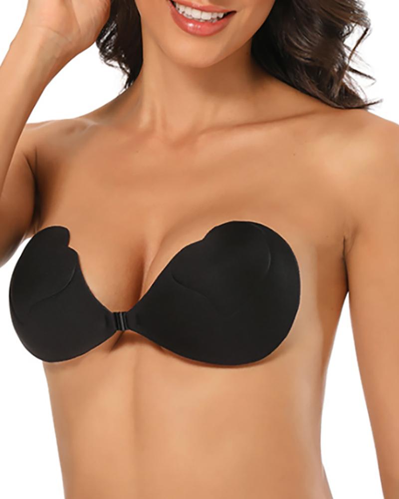 

Heart Shaped Invisible Backless Sticky Bras Push up Strapless Self Adhesive Bra, Black