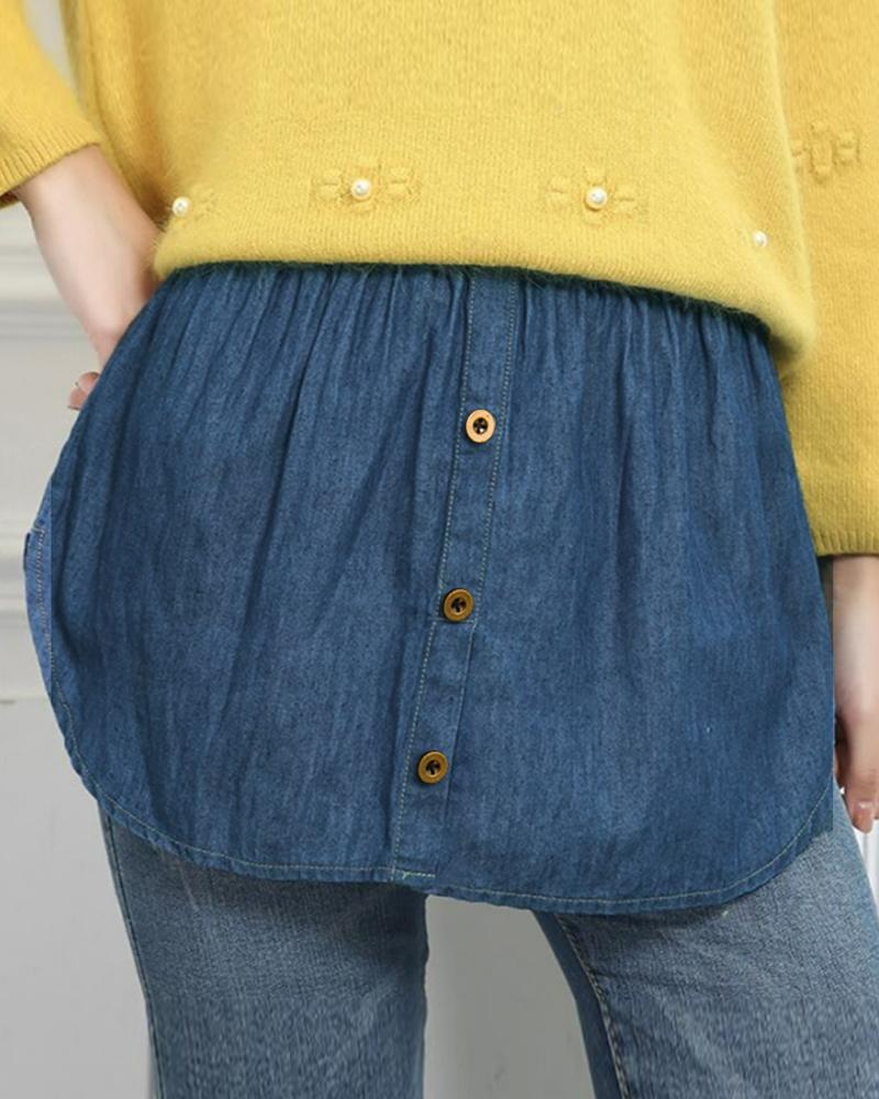 

Shirt Extender Detachable Underskirt False Blouse Tail Adjustable Layering Fake Top Lower Sweep Matching Sweater Bottoming Artifact Hem Skirt, Lighted blue