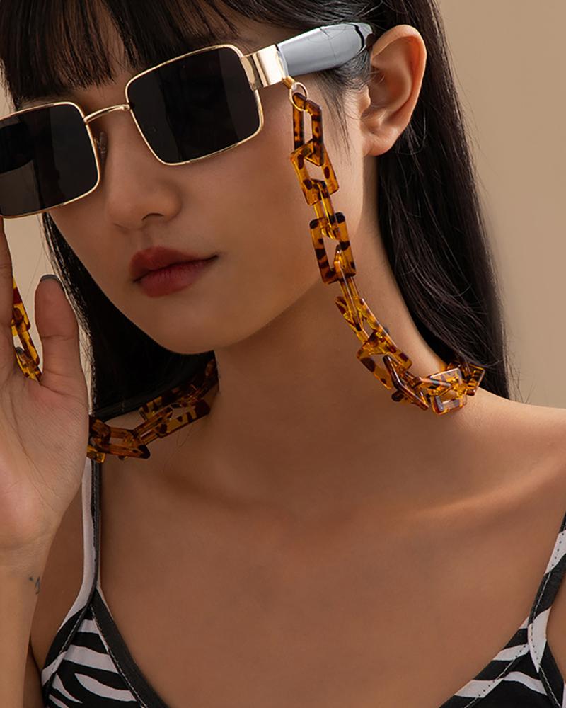 

Punk Cheetah Print Glasses Chain, Leopard