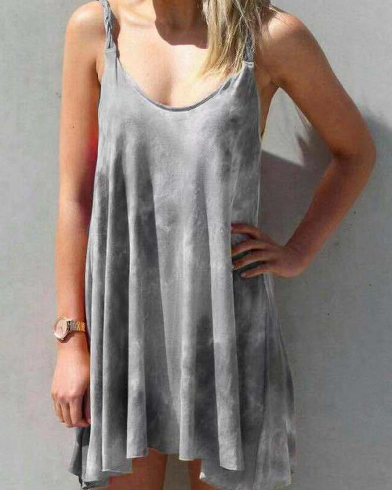 

Gradient Print Cami Pleated Dress, Style4