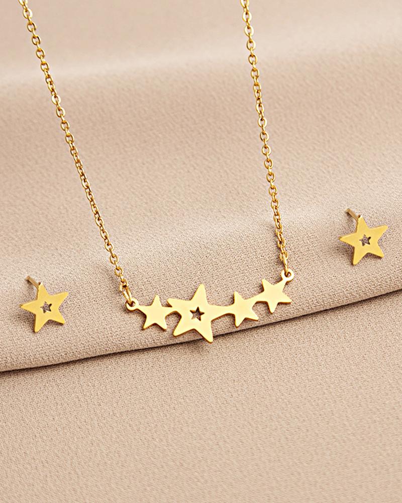 

Mother's Day Hollow Out Heart Letter Mama Necklace & Earrings Jewelry Set, Style8