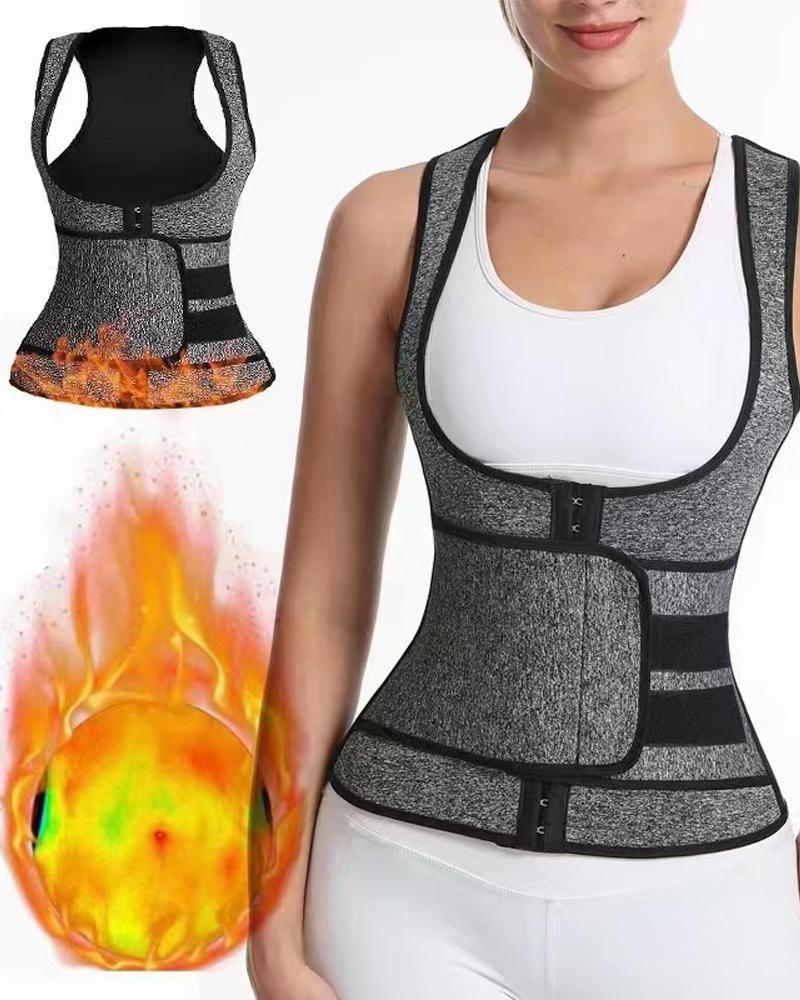 

Waist Trainer Shapewear Compression Vest Tummy Control Postpartum Sports Fitness Body Shaper, Gray
