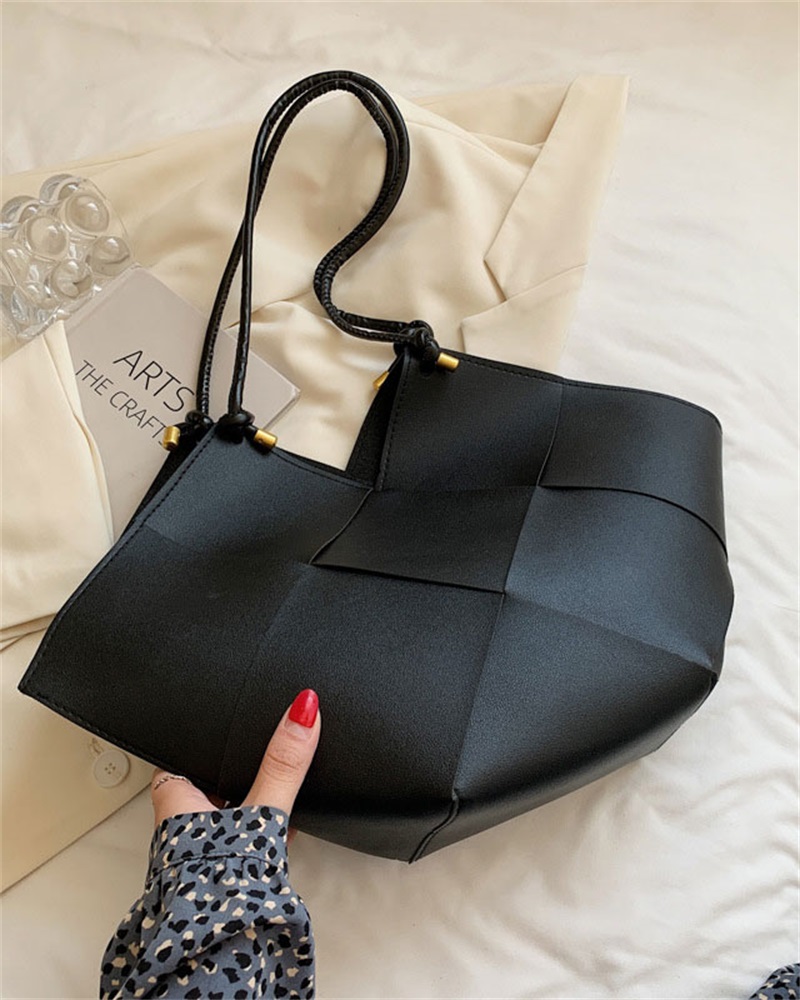 

Asymmetrical Design Tote Bag, Black