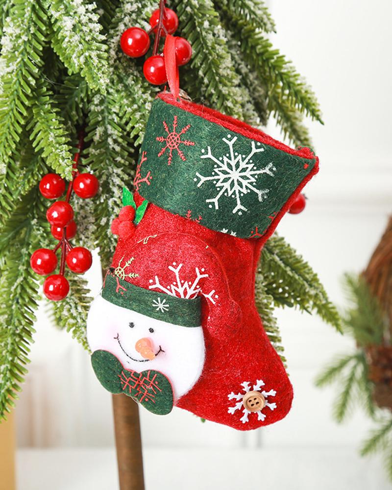 

1pc Christmas Stocking Hanging Stocking Christmas Tree Decoration Ornament Decoration Spoon Fork Bag Kids Gift Party Supplies, Style1