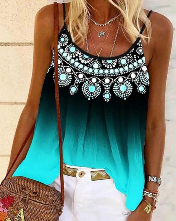 

Ombre Ruched Flowy Tank Top, Green