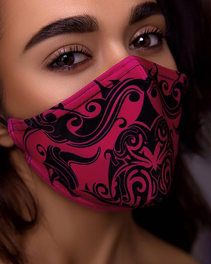 

Print Breathing Washable Face Mask (1 filters as gift), Hot pink