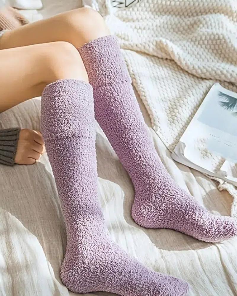

1Pair Over The Knee Thermal Socks, Purple
