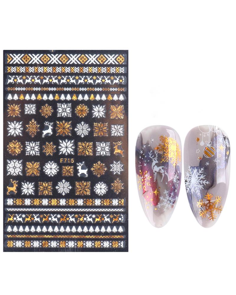 

1sheet Christmas Snowflake Deer Pattern Nail Art Sticker, Style3