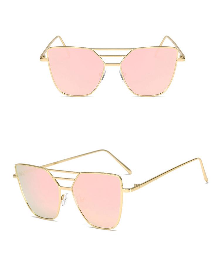 

Stylish Irregular Lens Metal Frame Sunglasses, Gold;pink;green;blue;purple;silver