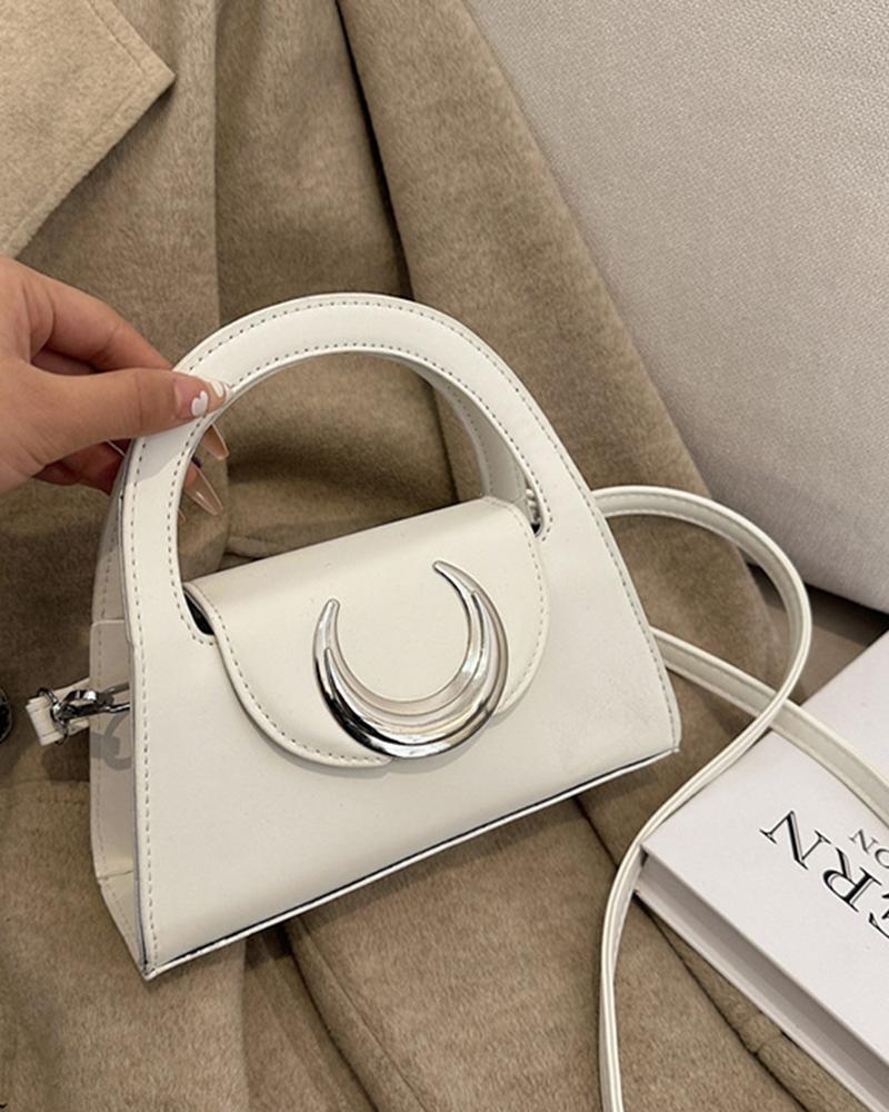 

Moon Pattern Decor Minimalist Satchel Bag, White