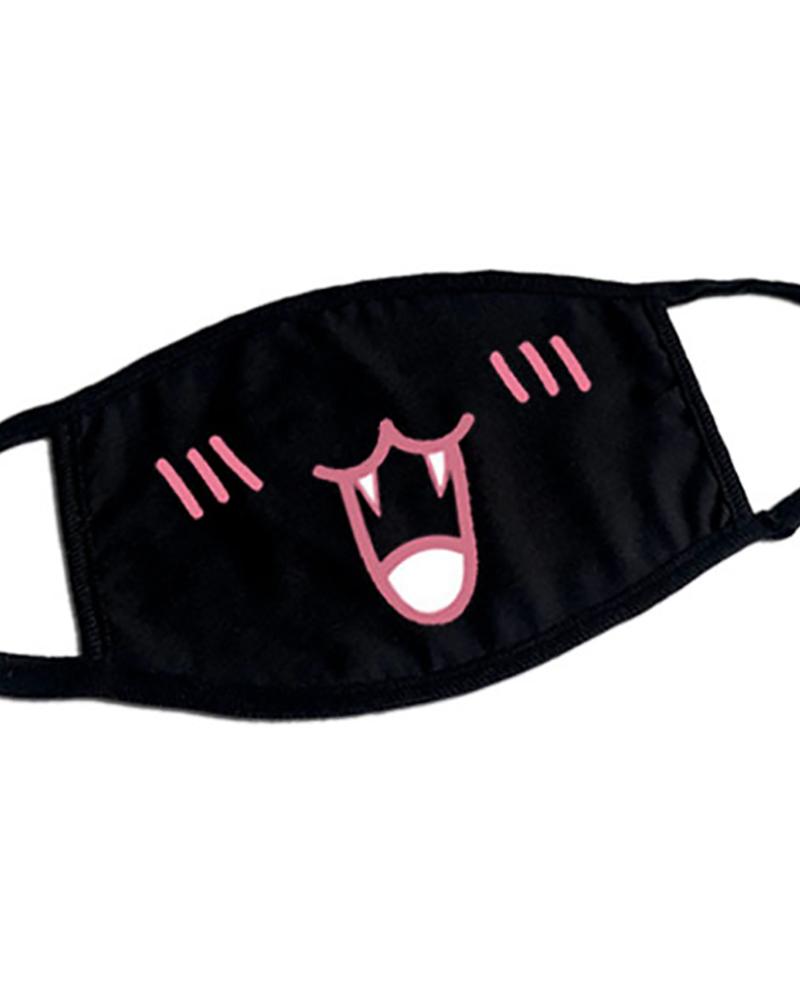 

Cute Phiz Print Ear Loop Breathable Mouth Mask, Style18