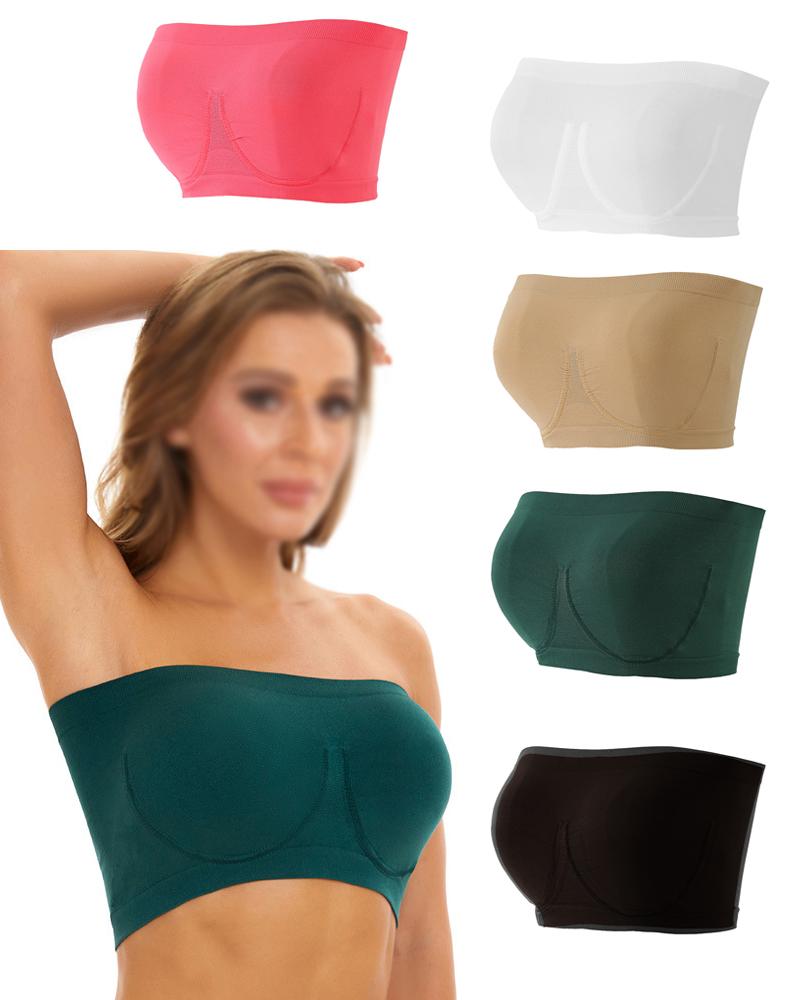 

Strapless Bandeau Bralette Invisible Bra, Green