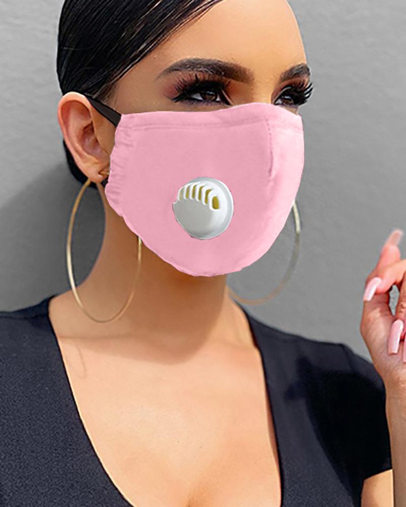

Cotton Reusable Washable Face Mask With Valve (2 fillters as gift), Pink