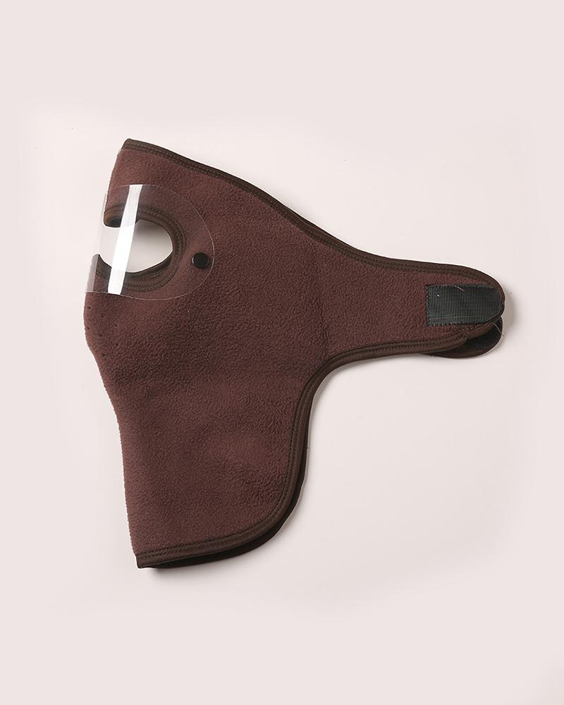 

Winter Windproof Neck Warmer Breathable Full Face Mask With Eye Shield, Brown