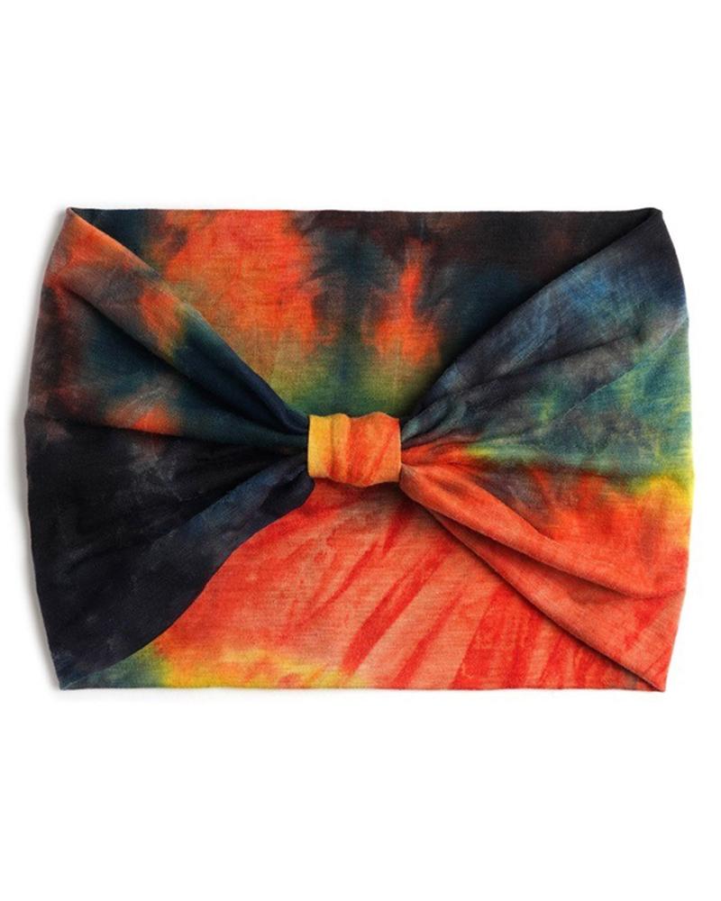 

1pc Tie Dye Print Twisted Yoga Sports Headband, Style4