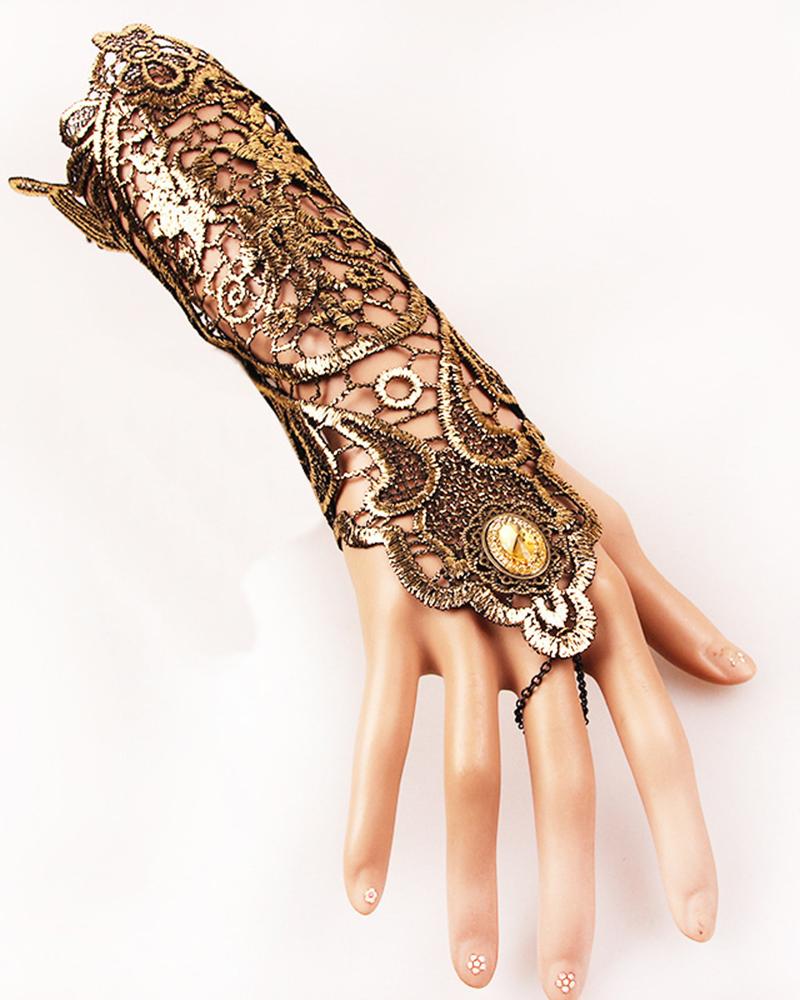 

Halloween Crochet Lace Party Vintage Gloves, Style1