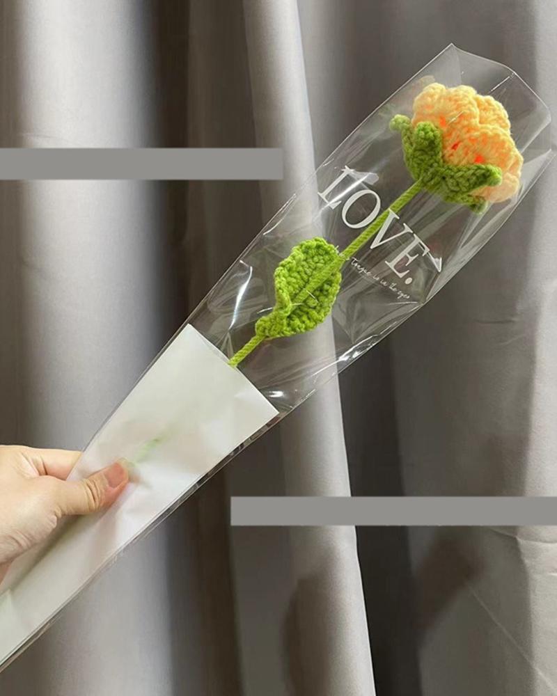 

1pc Mother's Day Gift Handmade Crochet Artificial Floral Bouquet, Style10