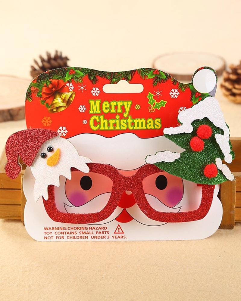 

1Pair Christmas Tree Cartoon Character Santa Snowman Cute Decoration Sunglasses, Style4