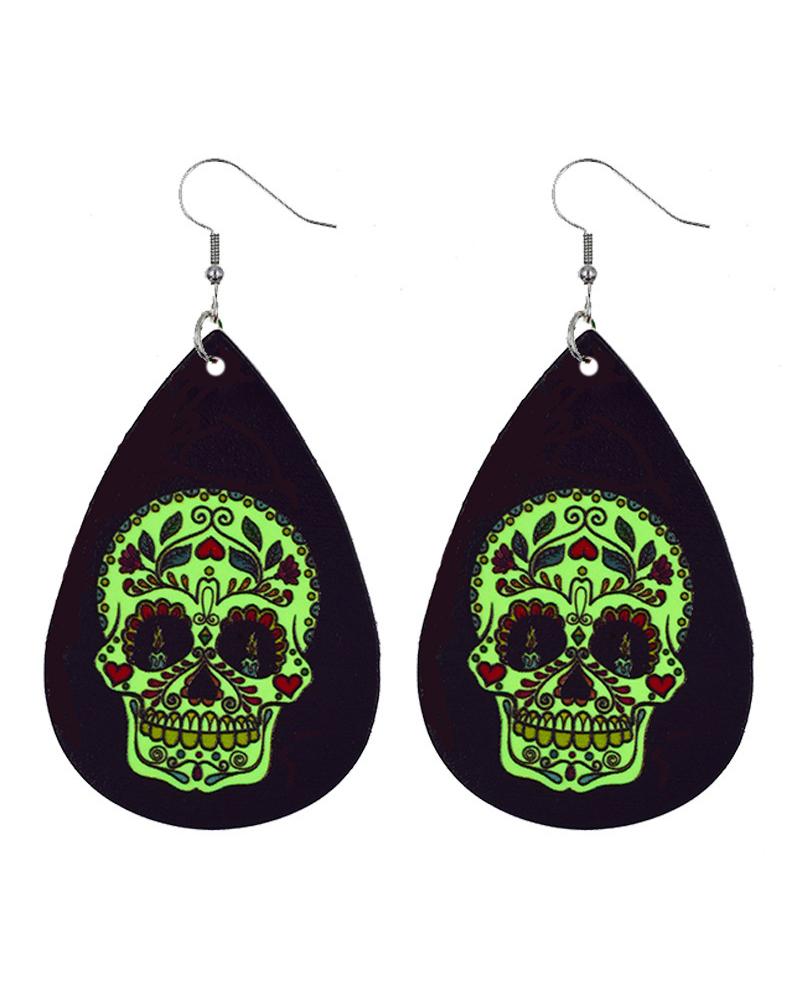 

1Pair Halloween Graphic Print Luminous Drop Earrings, Style8