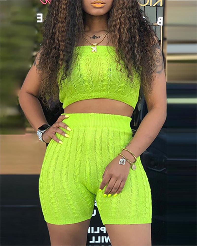 

Tube Crop Top & Short Sets, Green