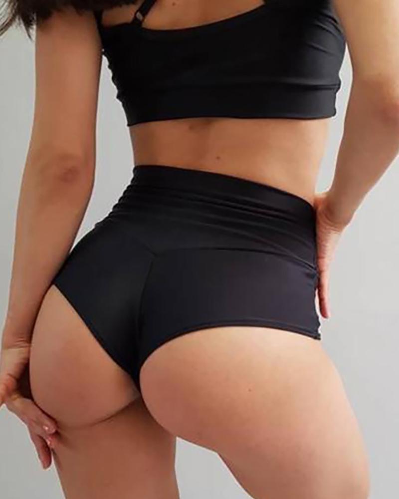 

High Waist Tummy Control Butt Lifting Booty Shorts, Black