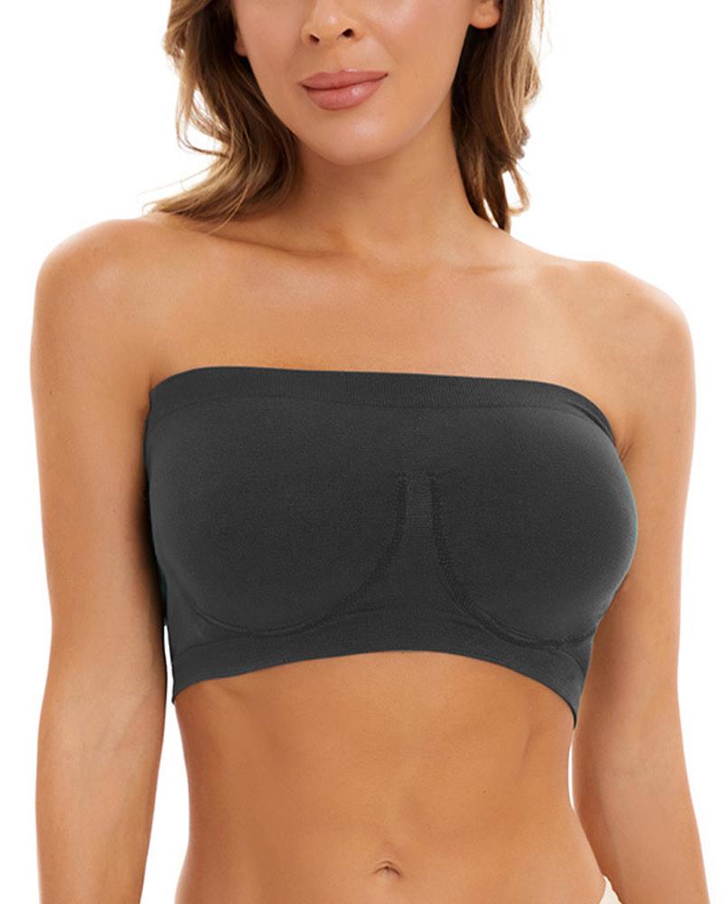 

Strapless Bandeau Bralette Invisible Bra, Black