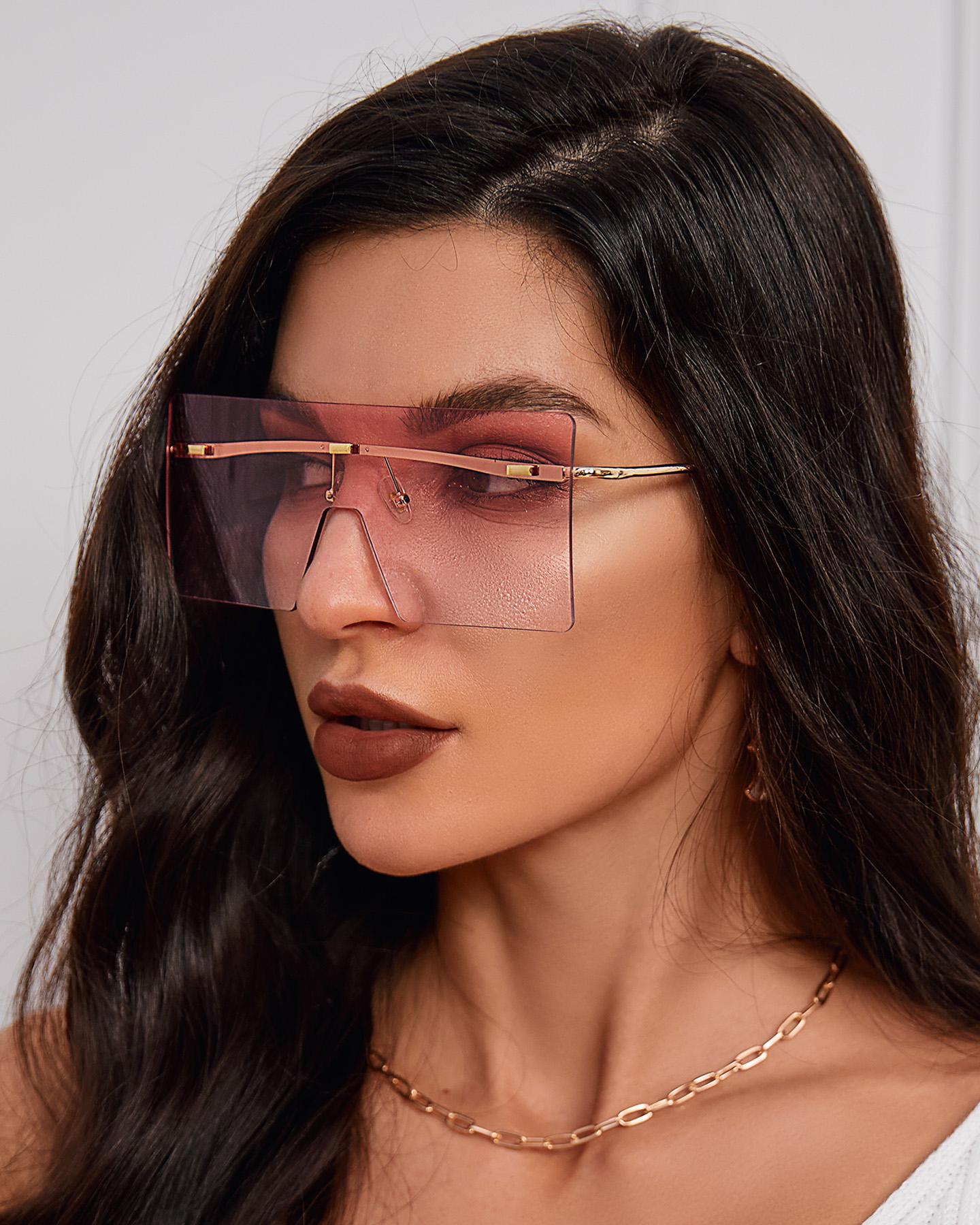 

1 Pair Flat Top Square Frame Tinted Lens Sunglasses, Style1