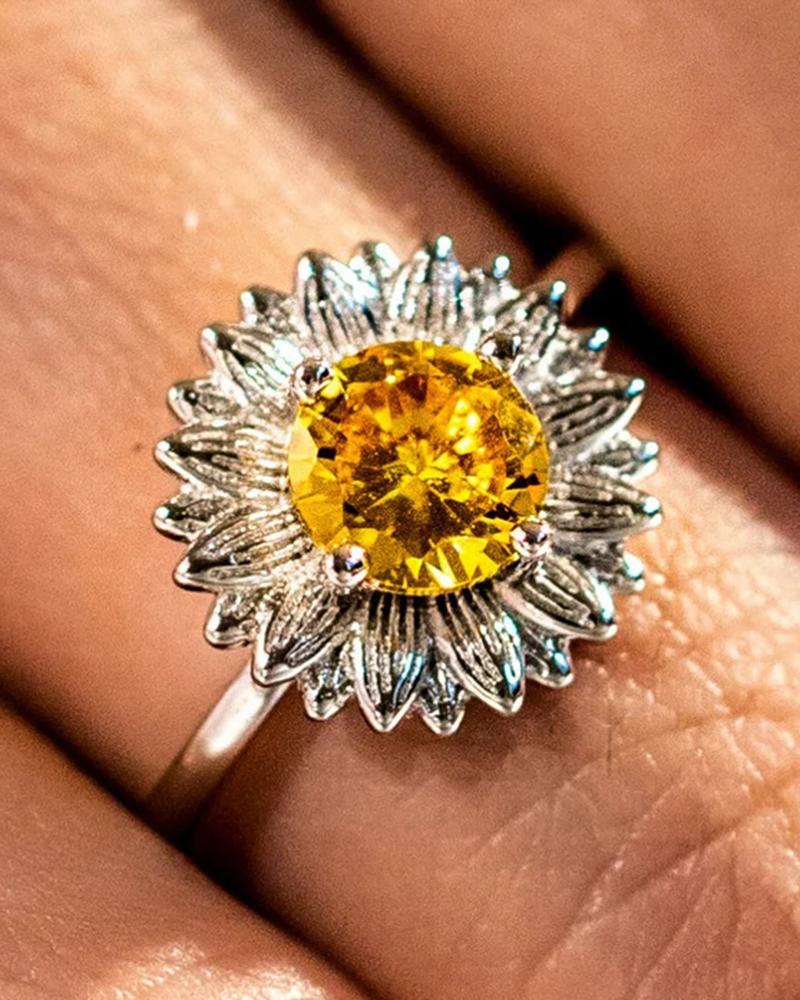 1pc Sunflower Shaped Opening Ring