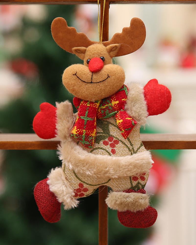 

1pc Christmas Santa Elk Snowman Bear Hanging Dolls Ornaments, Style3