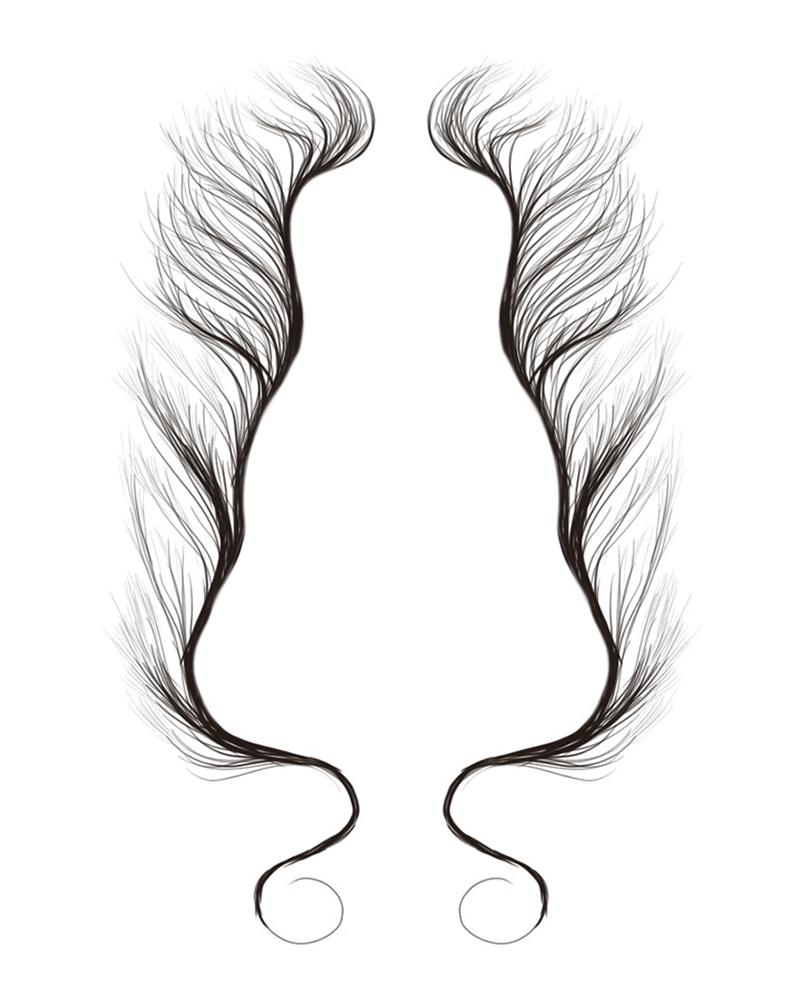 

Fake Curly Hair Edges Tatto Stickers, Style2