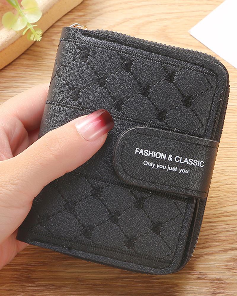 

Heart Embroidery Purse Clutch Organizer, Black