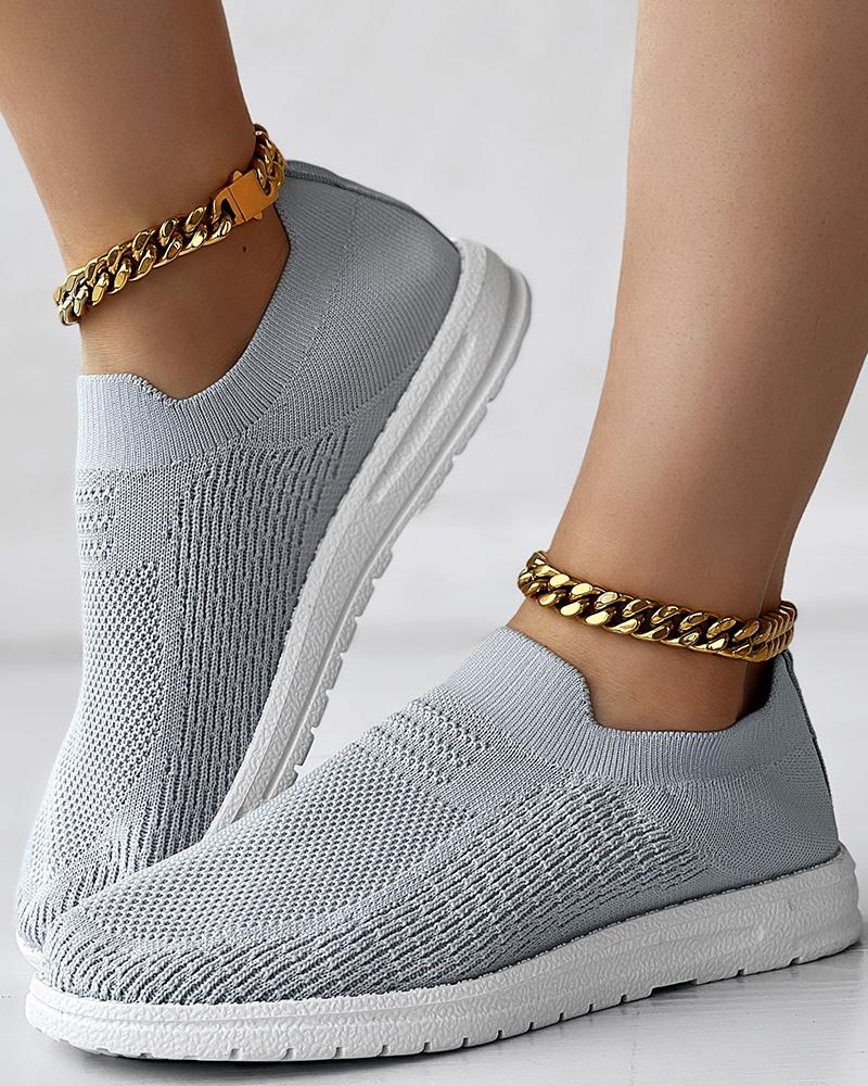 Breathable Slip-On Knit Sneakers