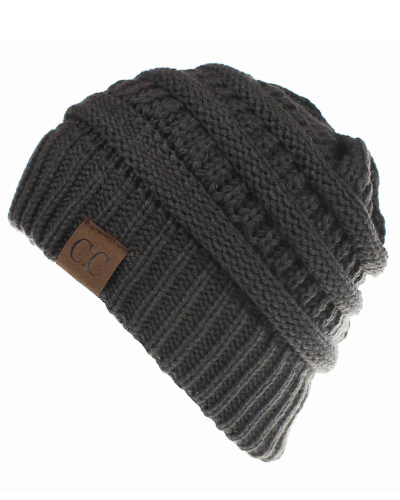 

Letter Pattern Warm Winter Multifunctional Beanie Hat, Dark grey