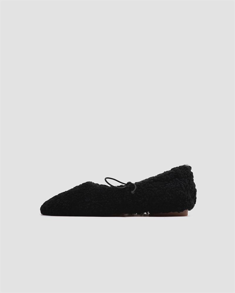 

Solid Round-toe Lace-up Upper Loafers, Black