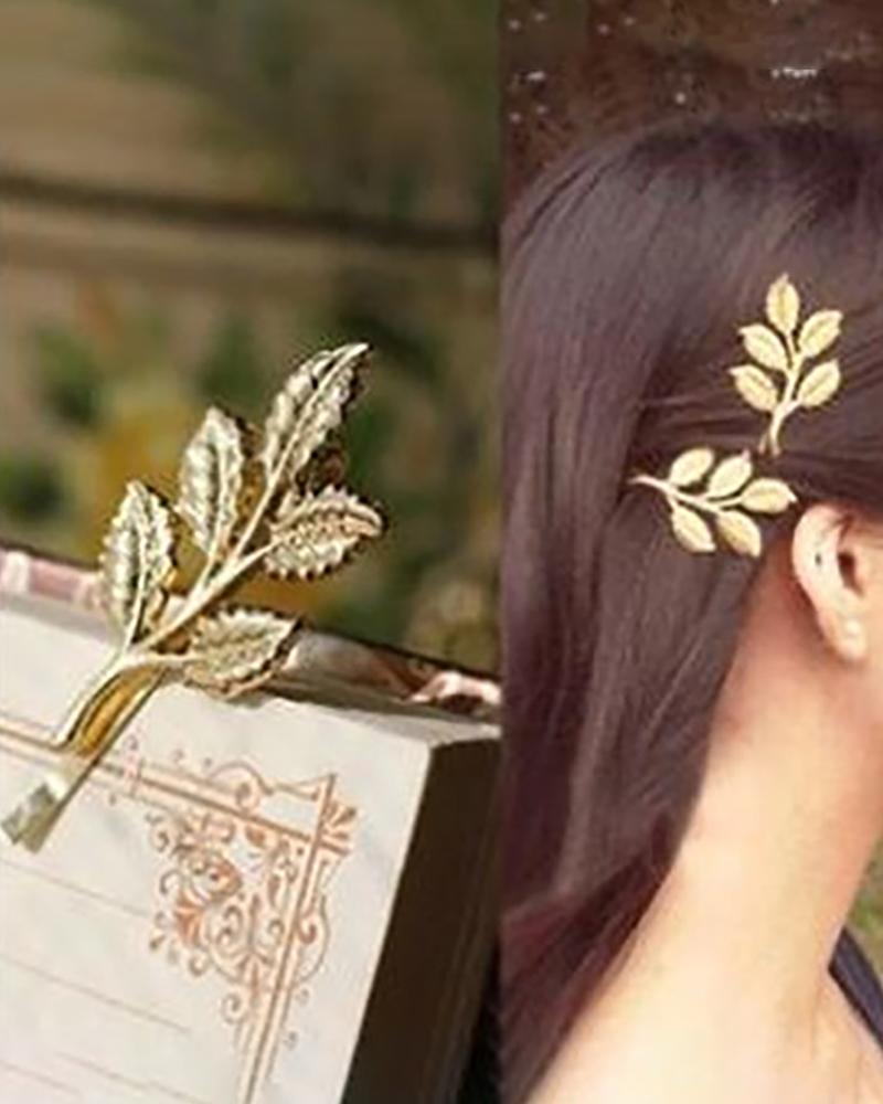 

Leaf Pattern Braidal Wedding Hair Clip, Style1