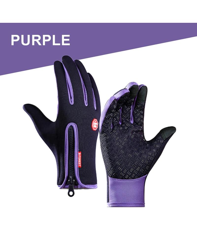 

Windproof Cycling Gloves Touch Screen Riding MTB Bike Bicycle Gloves Thermal Warm, Purple