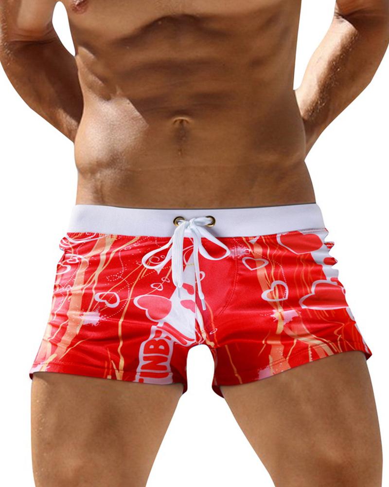 

All Over Print Drawstring Swim Short Pants, Style4