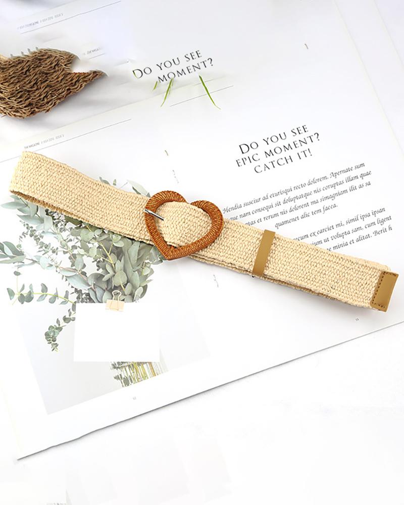 

Retro Straw Woven Elastic Stretch Clan Waist Belt, Style4