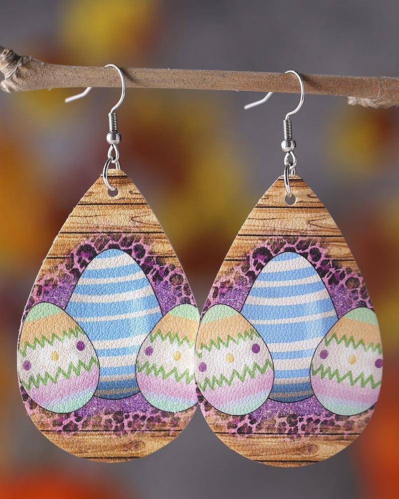 

1Pair Easter Eggs Leopard Vintage Drop Earrings, Multicolor