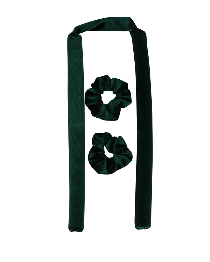 

Velvet Heatless Curling Rod Headband Overnight Hair Curler For Long Hair Waves, Green