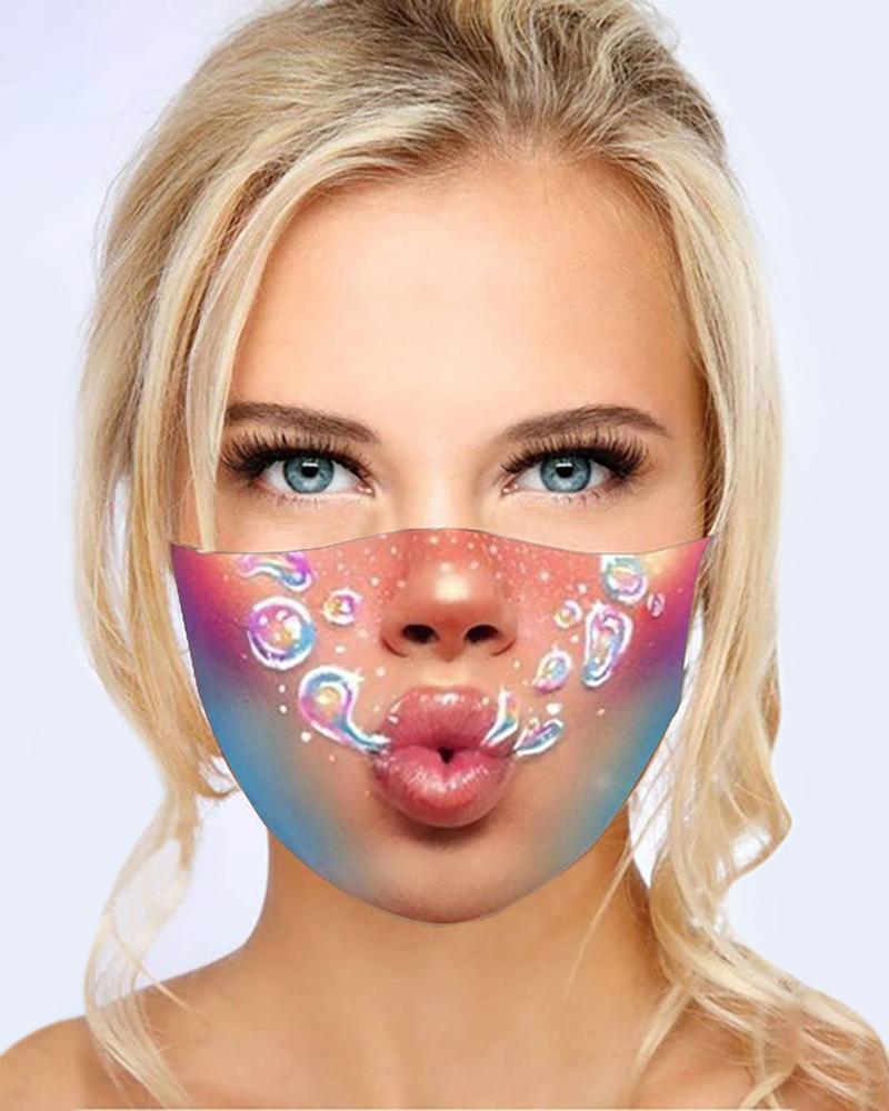 

Graphic Print Breathable Washable Face Mask, Style1