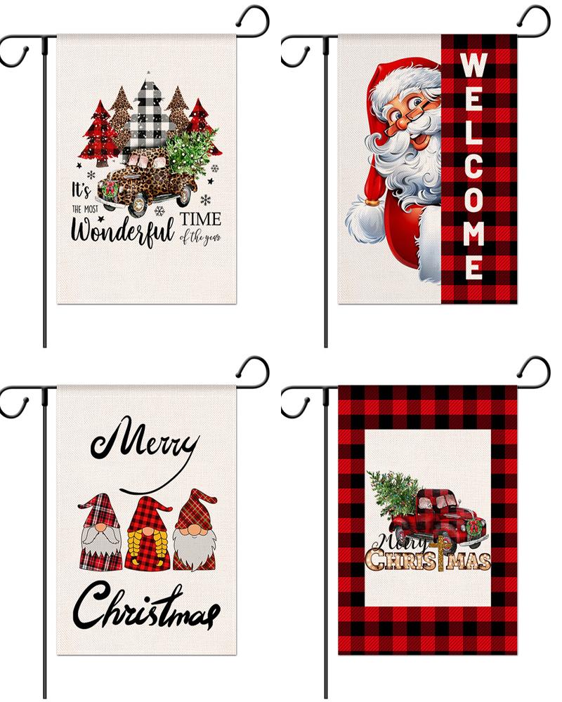

1pc Christmas Garden Flag Xmas Winter Holiday Yard Outdoor Decoration, Style1