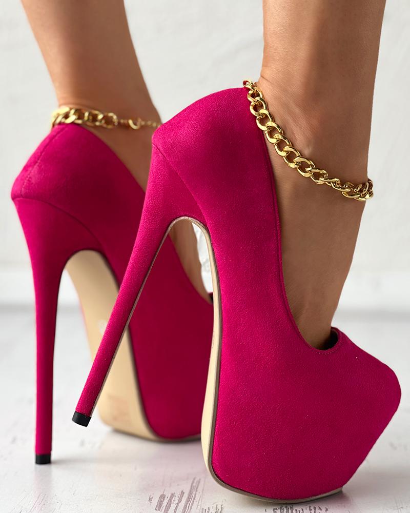 

Platform Stiletto Heel Pumps, Hot pink