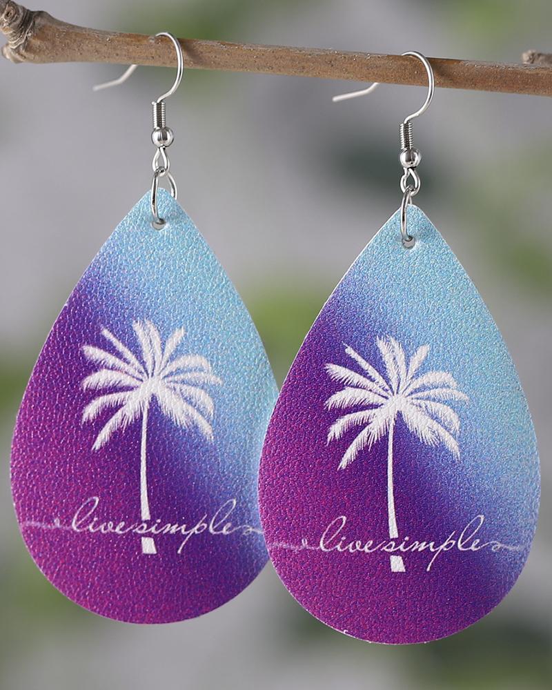 

1Pair Coconut Tree Ombre Waterdrop Earrings, Multicolor