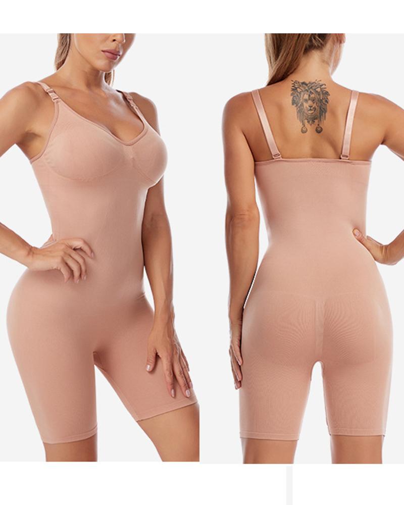 

Spaghetti Strap Tummy Control Push Up Shapewear, Nude