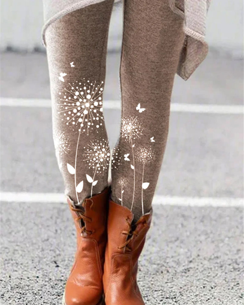 

Christmas Print Elastic Waist Leggings, Style6