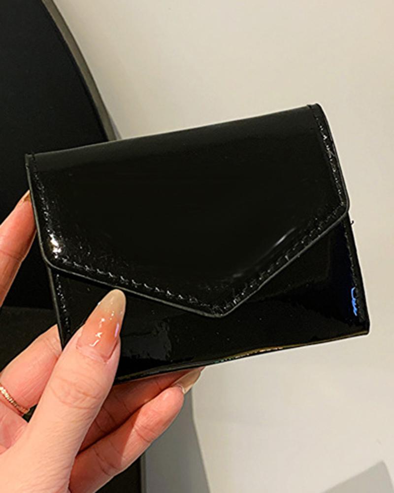 

Crocodile PU Leather Flap Purse Clutch Bag, Black