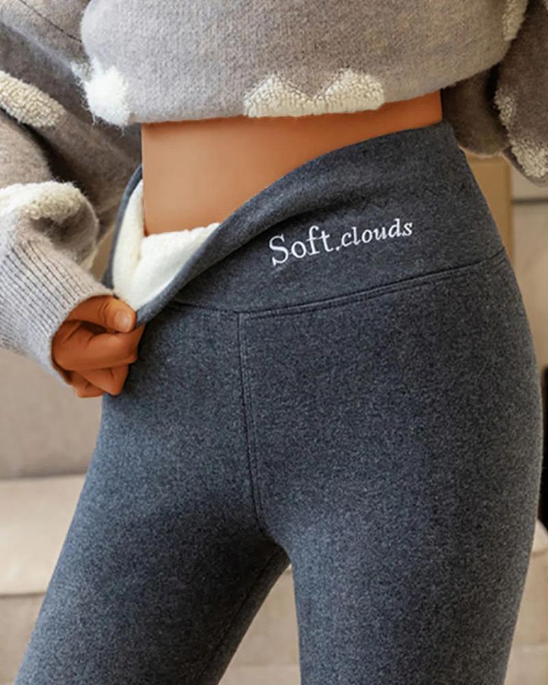 

High Waist Skinny Lined Leggings, Dark grey